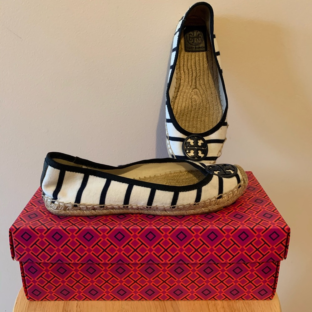 Tory Burch Striped T-Shirt Ballet Espadrille